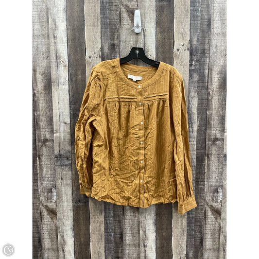 Top Long Sleeve By Loft In Gold, Size: Xl