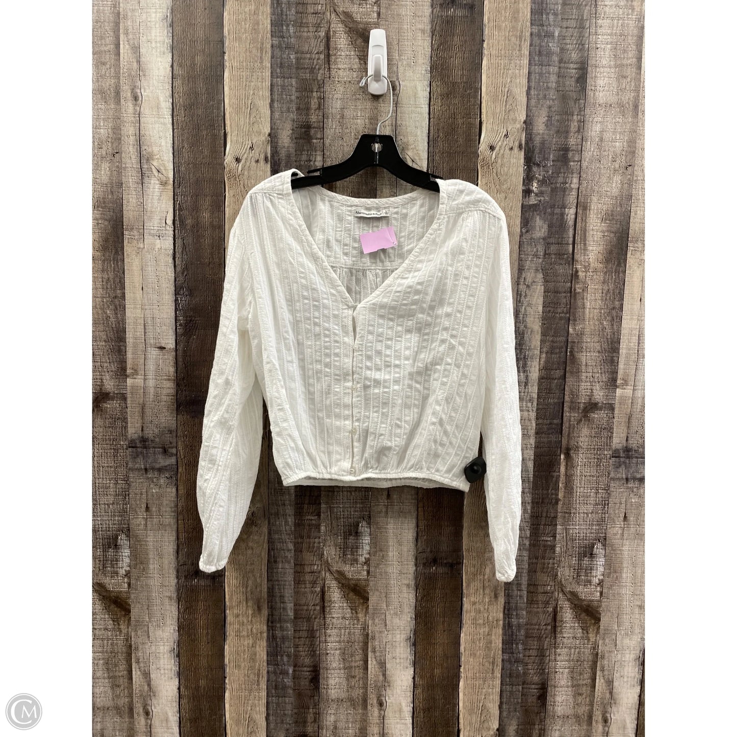 Top Long Sleeve By Abercrombie And Fitch In White, Size: L