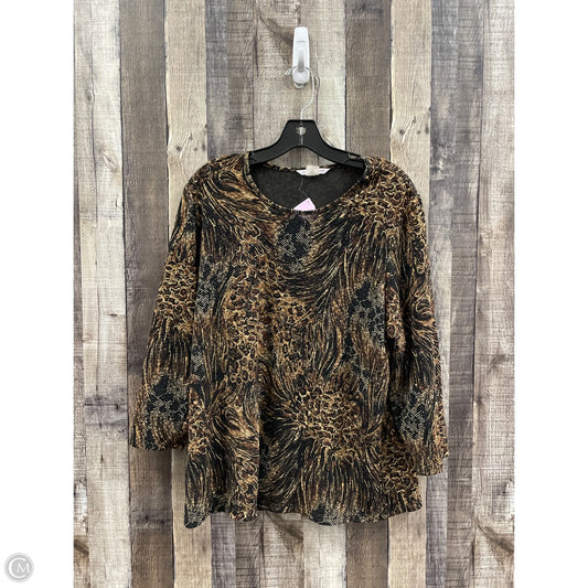 Top Long Sleeve By Allison Daley In Animal Print, Size: L