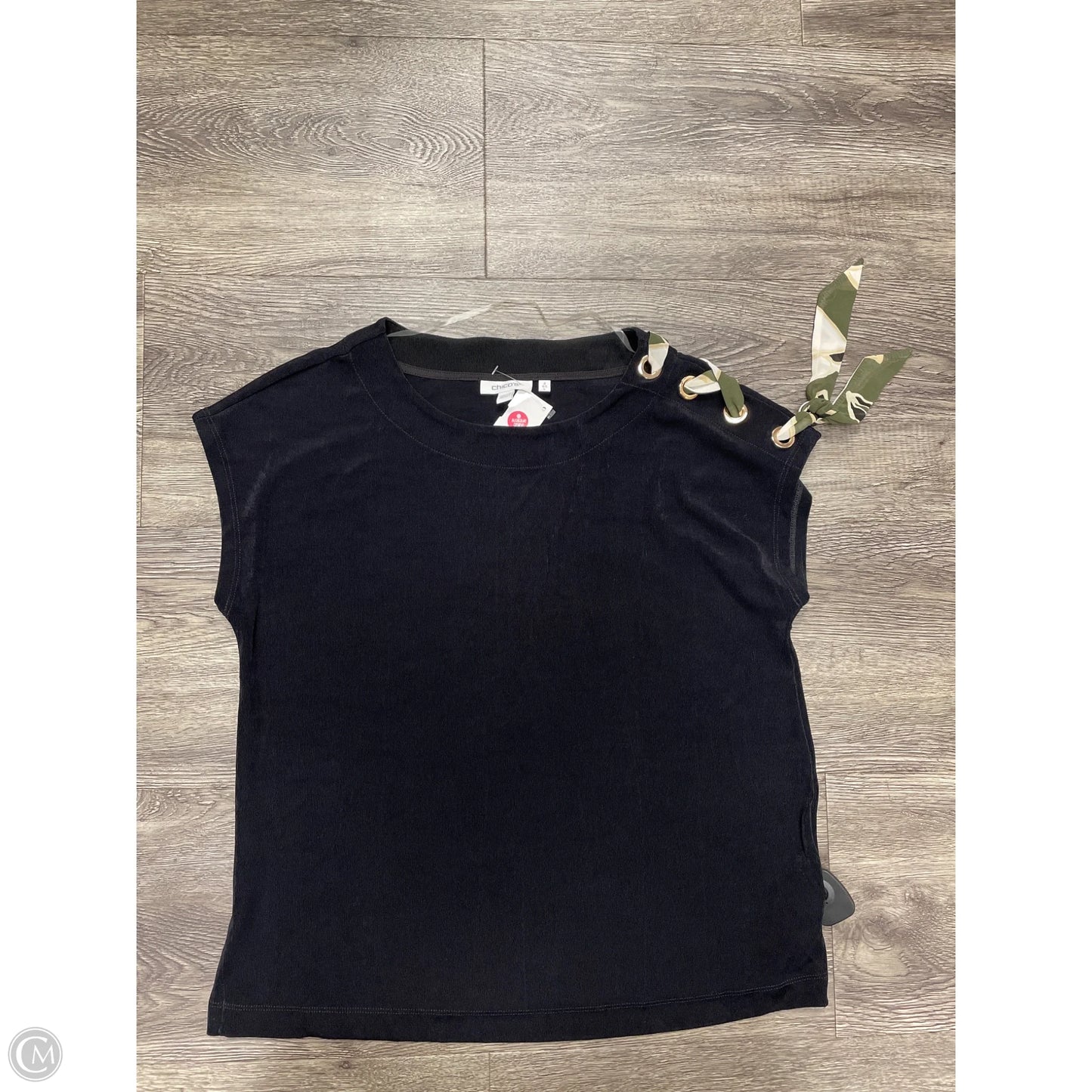 Top Sleeveless By Chicos In Black, Size: L