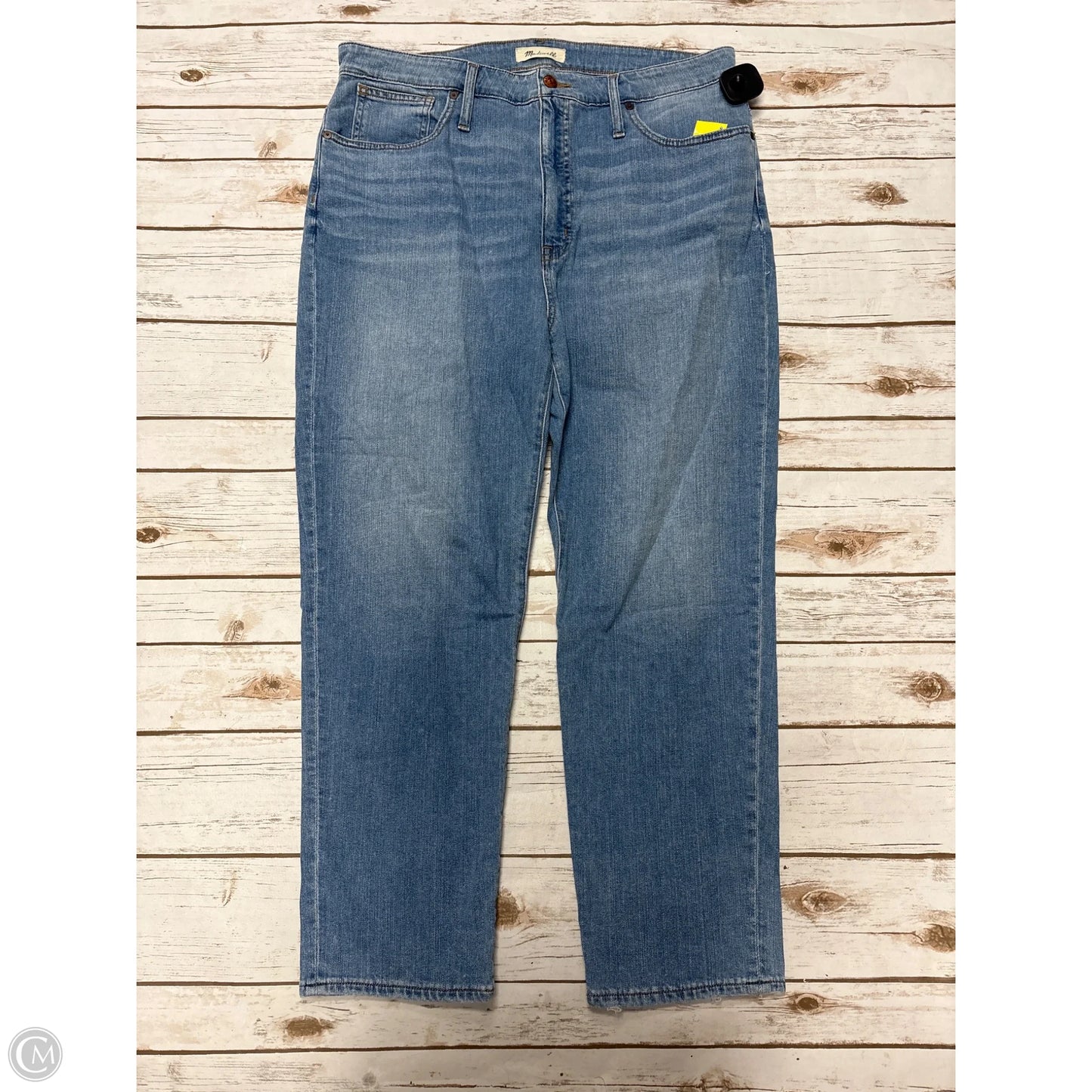 Jeans Straight By Madewell In Blue Denim, Size: 16