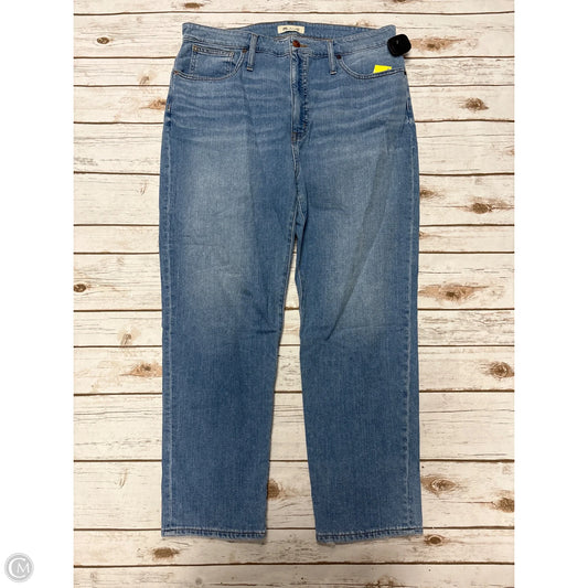 Jeans Straight By Madewell In Blue Denim, Size: 16