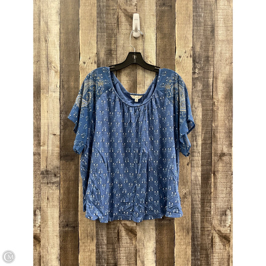 Top Short Sleeve By Lucky Brand In Blue, Size: 3x