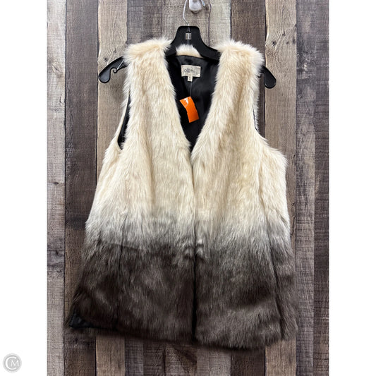 Vest Faux Fur & Sherpa By Jolt In Black & Cream, Size: M