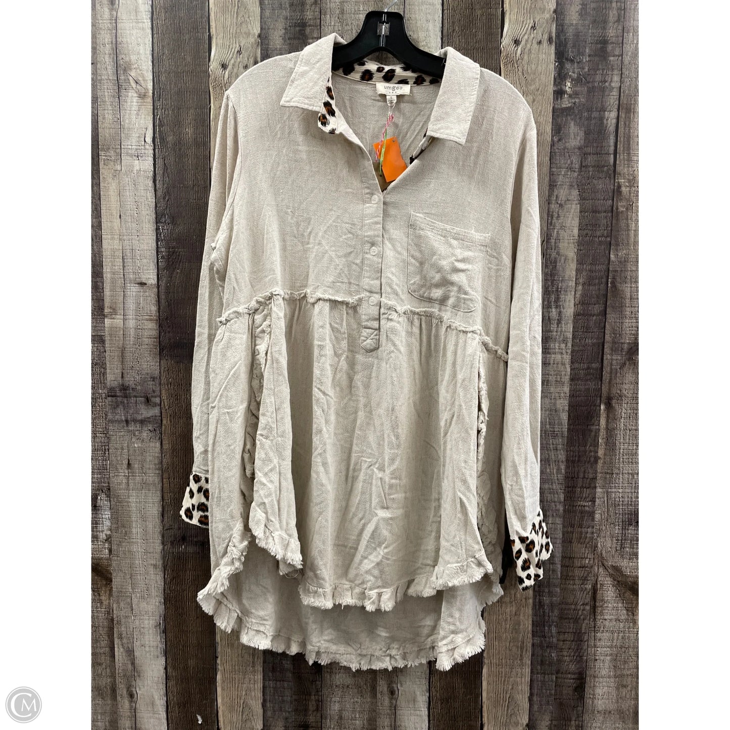 Tunic Long Sleeve By Umgee In Beige, Size: S