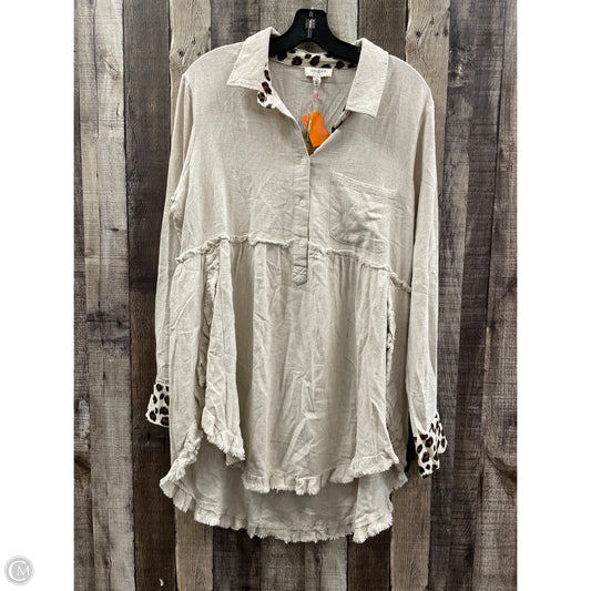 Tunic Long Sleeve By Umgee In Beige, Size: S