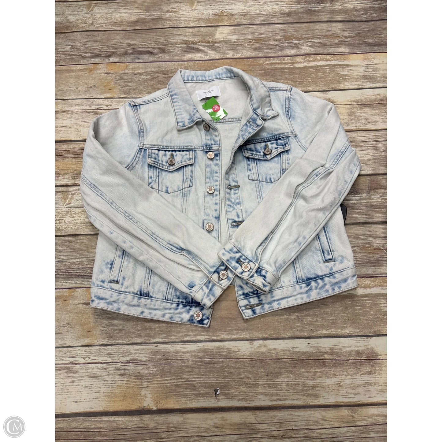 Jacket Denim By Kancan In Blue Denim, Size: L