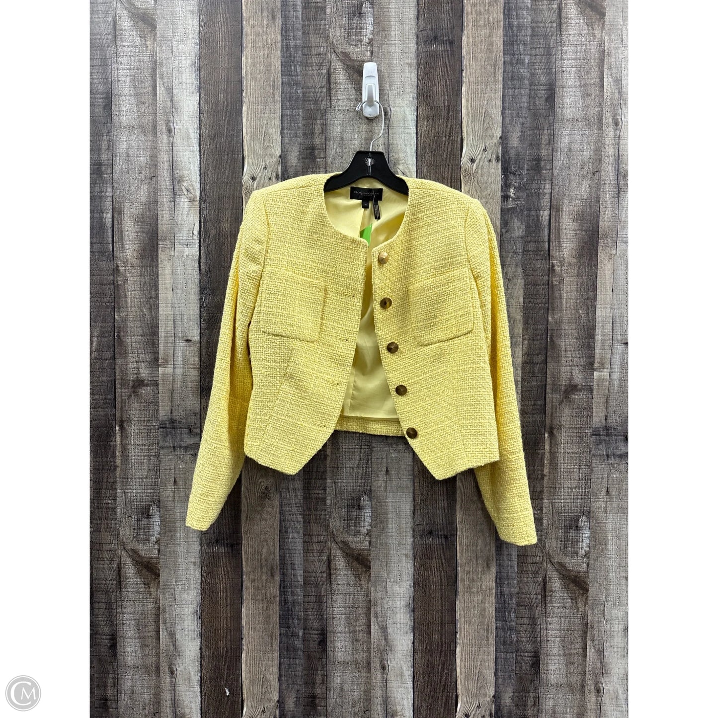 Blazer By Donna Karan In Yellow, Size: M