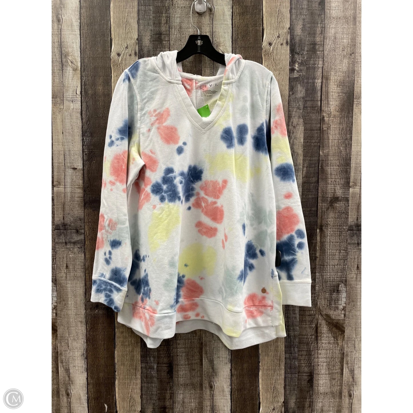 Sweatshirt Hoodie By Livi Active In Tie Dye Print, Size: Xl