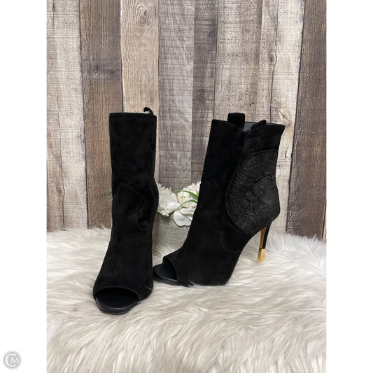Boots Luxury Designer By Balmain In Black, Size: 8.5