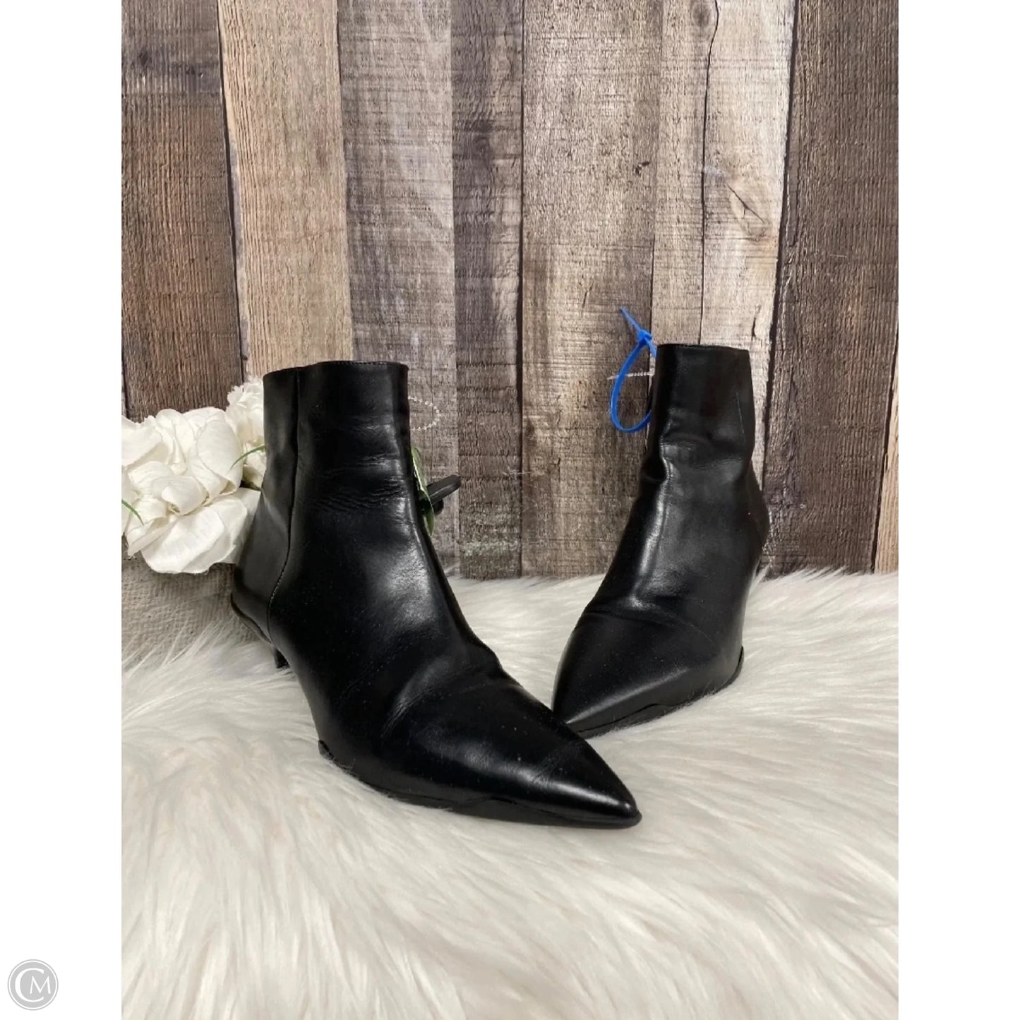 Boots Luxury Designer By Prada In Black, Size: 6.5