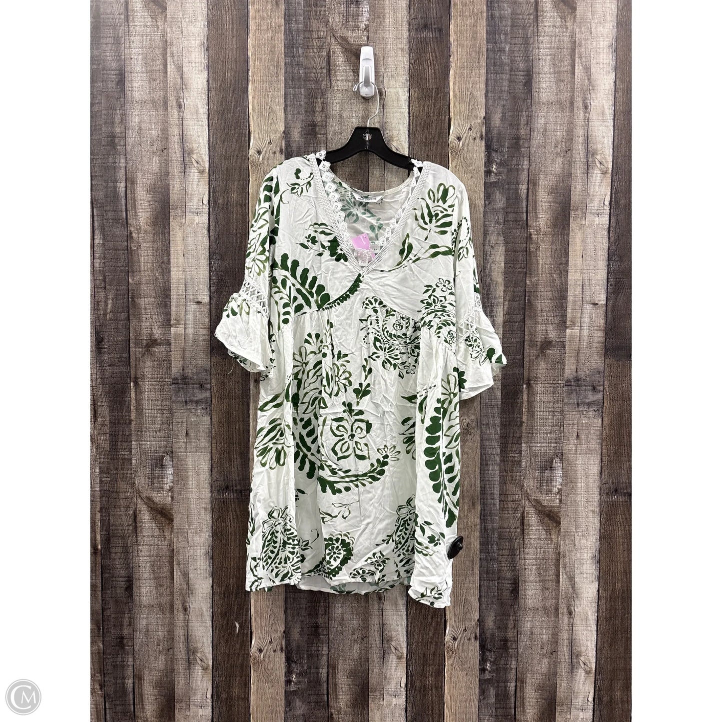Swimwear Cover-up By Cupshe In Green & White, Size: L