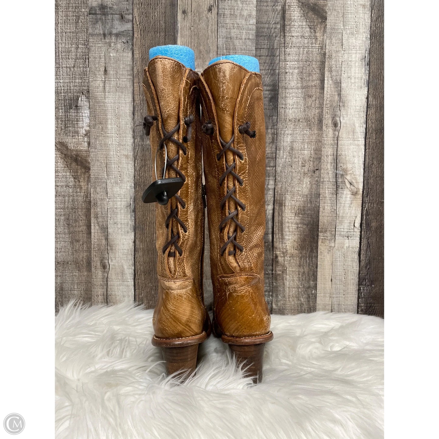 Boots Knee Heels By Bed Stu In Brown, Size: 8.5