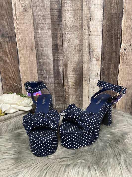 Polkadot Pattern Sandals Heels Block Jeffery Campbell, Size 8