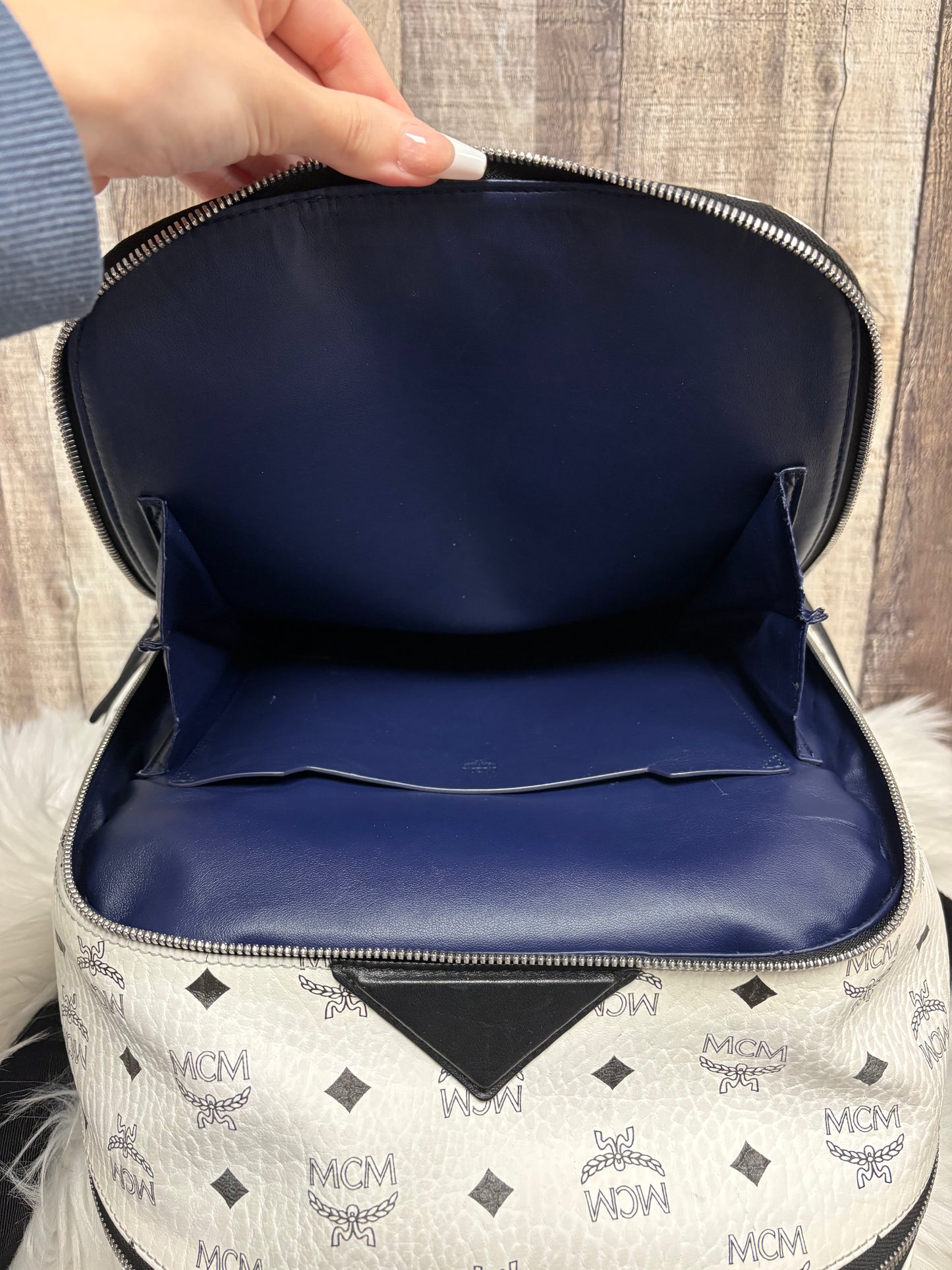Backpack Luxury Designer By Mcm, Size: Large