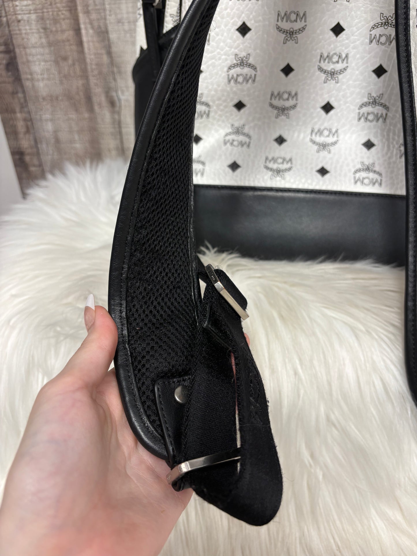 Backpack Luxury Designer By Mcm, Size: Large