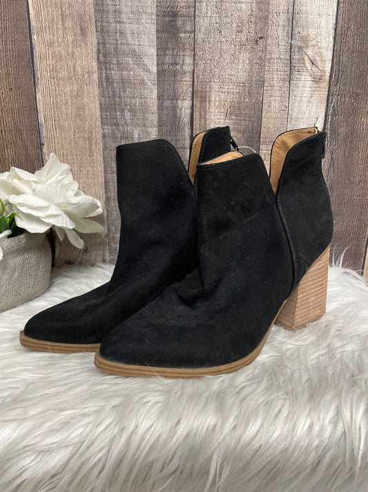 Boots Ankle Heels By Buckle Black  Size: 10
